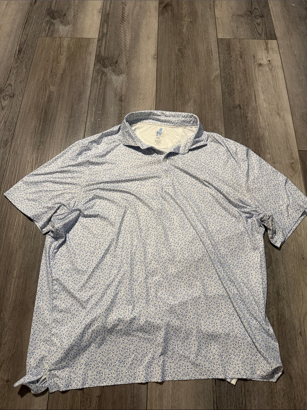 johnnie-O Light Blue Micro-Print Polo